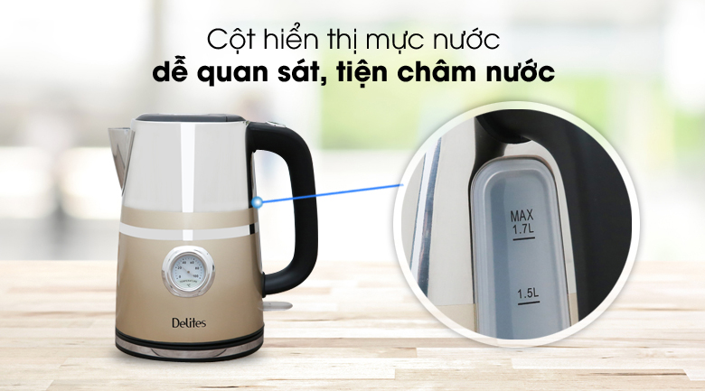 Bình đun siêu tốc Delites 1.7 lít ST17S04