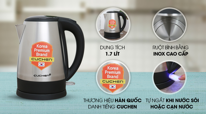 Bình đun siêu tốc Cuchen 1.7 lít CKT GT1700VN