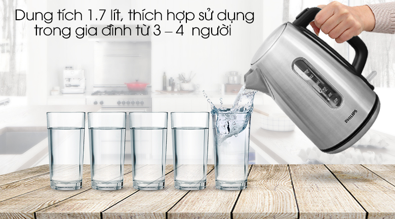 Bình đun siêu tốc Philips 1.7 lít HD9357/10
