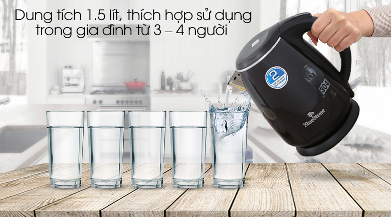 Bình đun siêu tốc Bluestone 1.5 lít KTB-3453 Đen