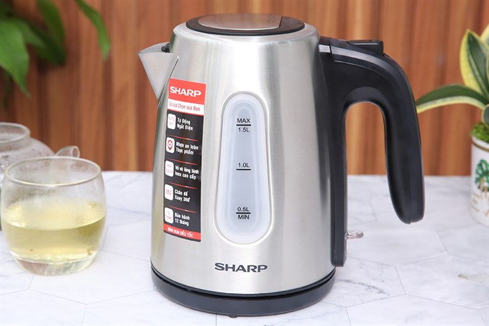 Bình đun siêu tốc Sharp 1.5 lít EKJ-15EVS-ST Màu Inox