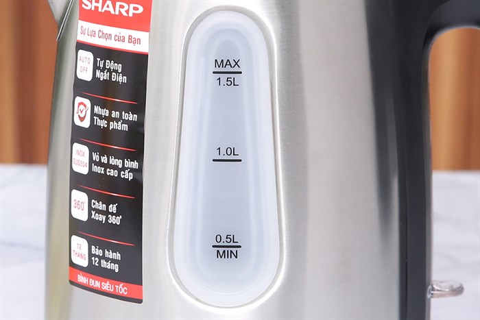 Bình đun siêu tốc Sharp 1.5 lít EKJ-15EVS-ST Màu Inox