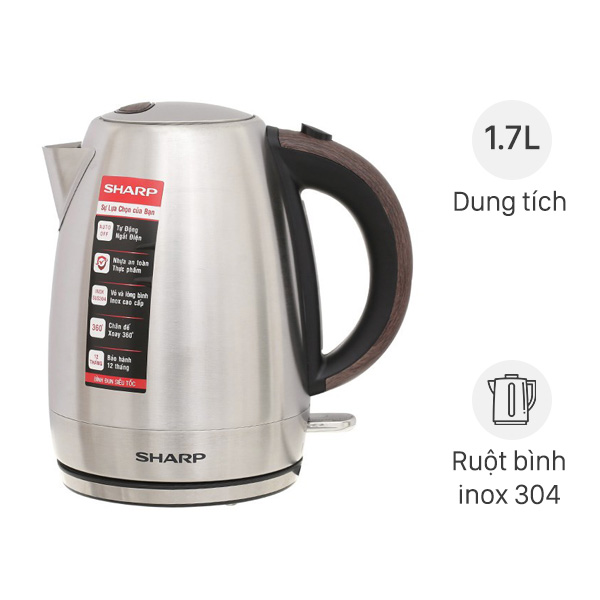 Bình đun siêu tốc Sharp 1.7 lít EKJ-17EVSD-WD