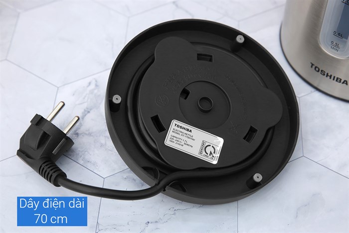 Bình đun siêu tốc Toshiba 1.7 lít KT-17SH1NV Màu Bạc