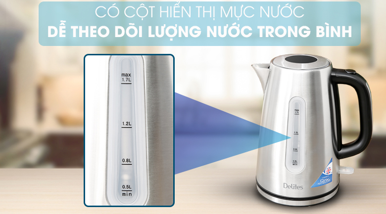 Bình đun siêu tốc Delites 1.7 lít K014QN