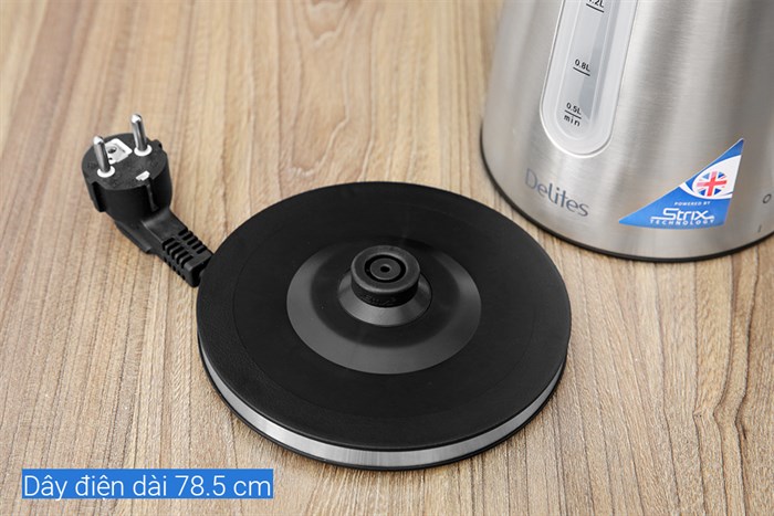 Bình đun siêu tốc Delites 1.7 lít K014QN Màu Bạc Inox