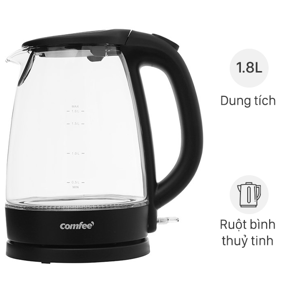 Bình đun siêu tốc Comfee 1.8 lít CK-GC1820B