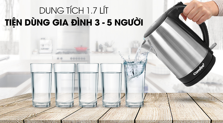 Dung tích - Bình đun siêu tốc Comfee 1.7 lít CK-SC1720C Dung tích - Bình đun siêu tốc Comfee 1.7 lít CK-SC1720C
