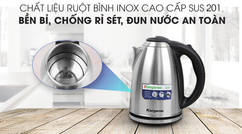 Chất liệu - Bình đun siêu tốc Kangaroo 2 lít KG-20SK3