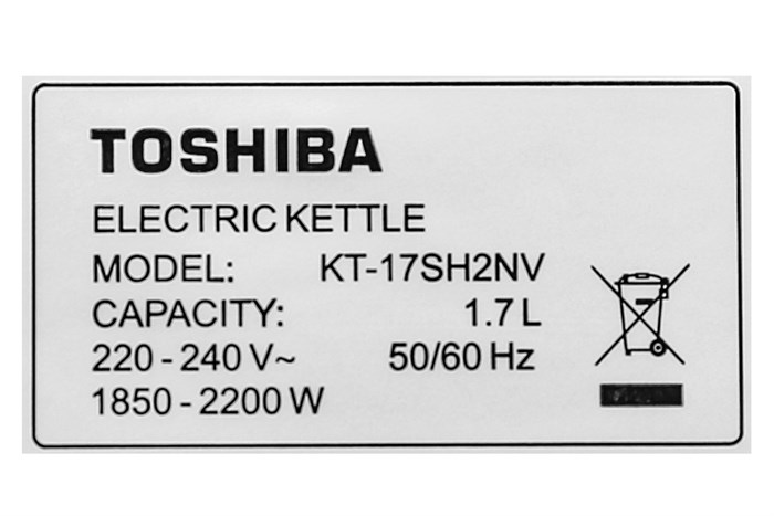 Bình đun siêu tốc Toshiba 1.7 lít KT-17SH2NV Màu Bạc