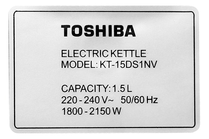 Bình đun siêu tốc Toshiba 1.5 lít KT-15DS1NV Màu Đen