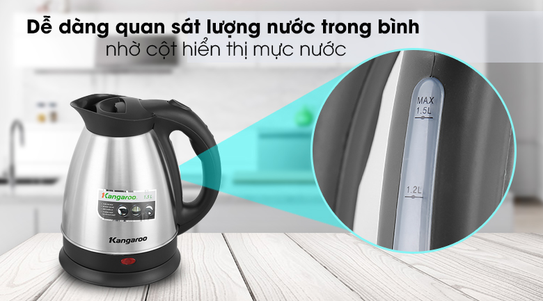 Bình đun siêu tốc Kangaroo 1.5 lít KG15SK3