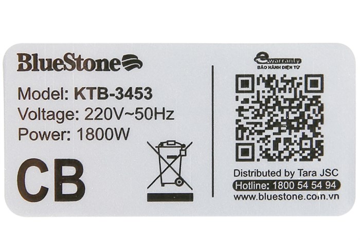 Bình đun siêu tốc BlueStone 1.5 lít KTB-3453 Kem Màu Kem