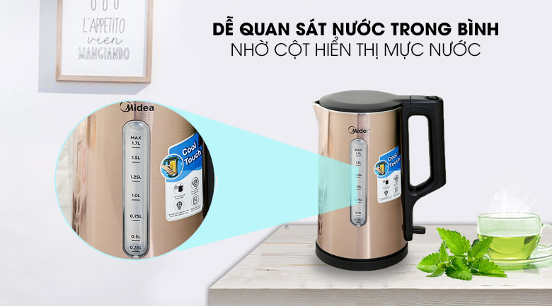 Bình đun siêu tốc Midea MK-317DW