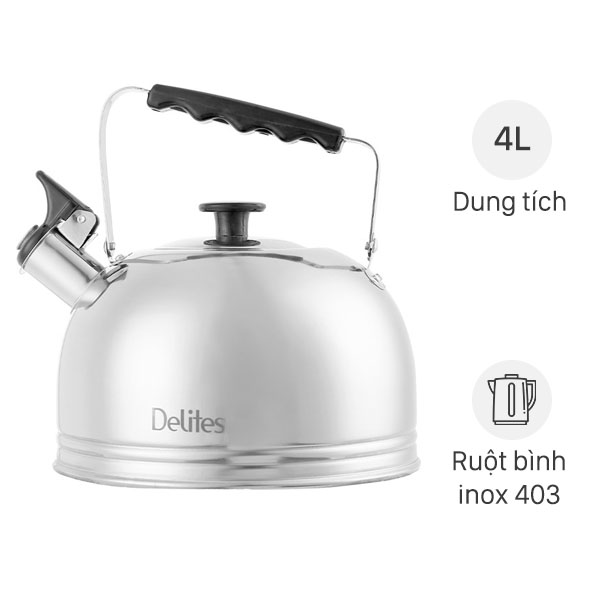 Ấm đun nước inox Delites BR001 4 lít