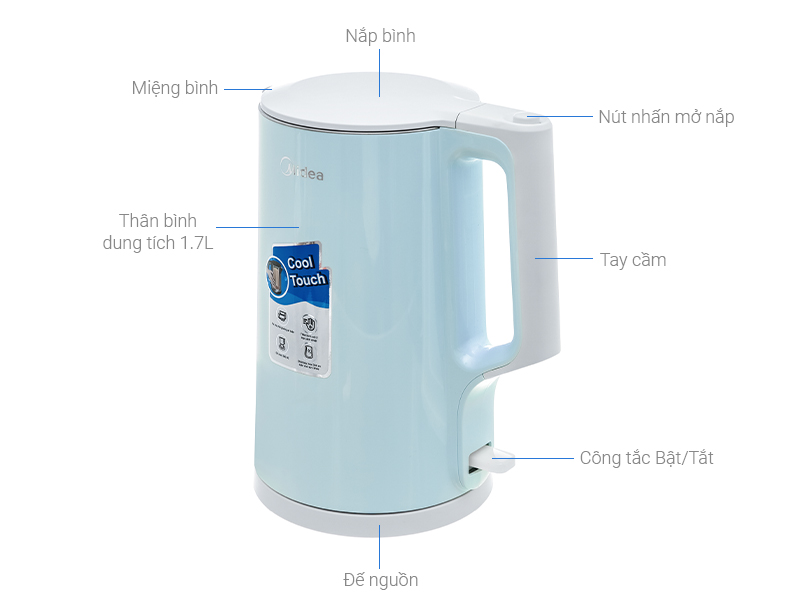 Bình đun siêu tốc Midea MK-17DG