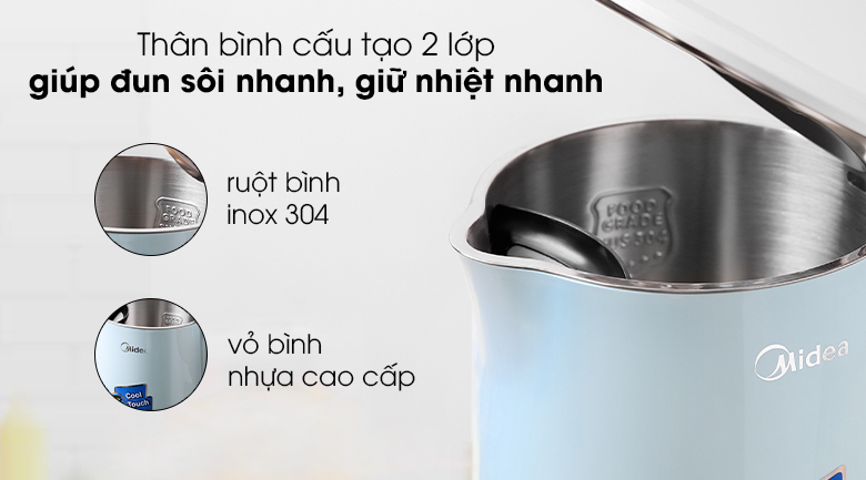 Bình đun siêu tốc Midea MK-17DG