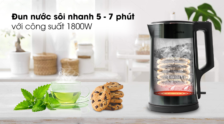 Công suất  - Bình đun siêu tốc Midea MK-317DC