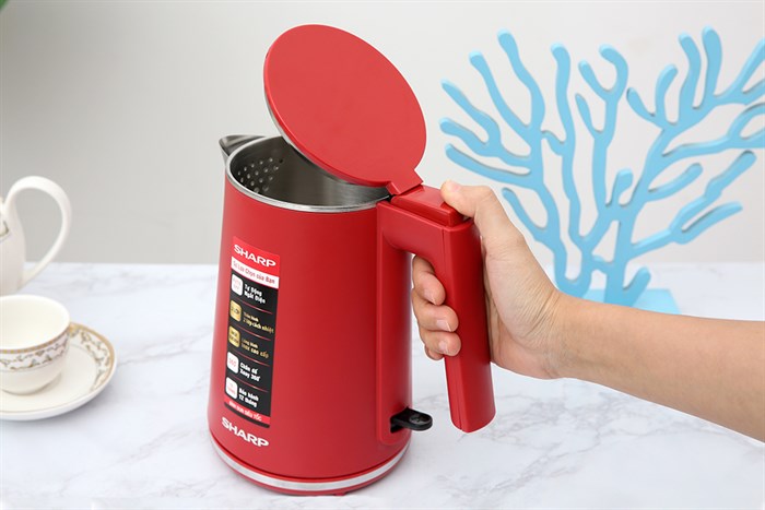 Bình đun siêu tốc Sharp 1 lít EKJ-10DVPS-RD Màu Đỏ đô