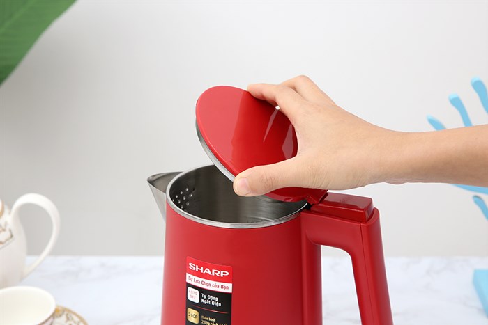Bình đun siêu tốc Sharp 1 lít EKJ-10DVPS-RD Màu Đỏ đô