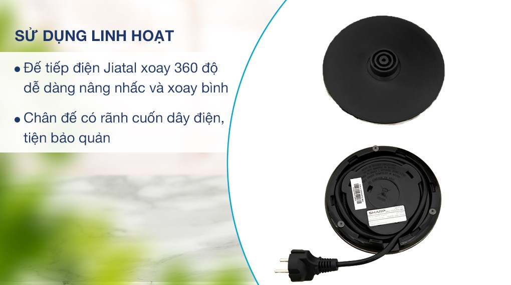 Ấm đun siêu tốc Sharp 1 lít EKJ-10DVPS-BK