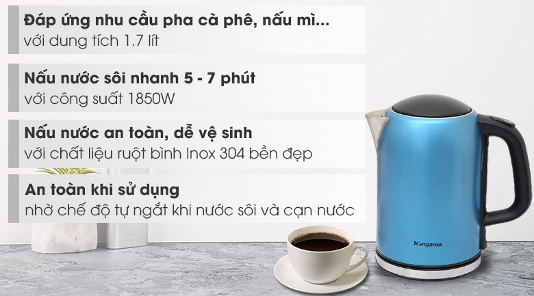 Ấm đun siêu tốc Kangaroo 1.7 lít KG17K1 - 9