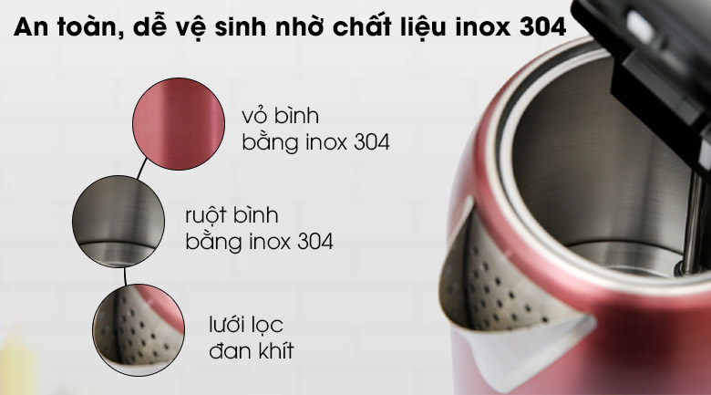 Chất liệu - Bình đun siêu tốc Kangaroo 1.7 lít KG17K2