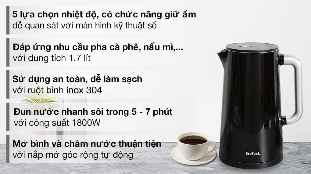 Bình đun siêu tốc Tefal KO850810 hover