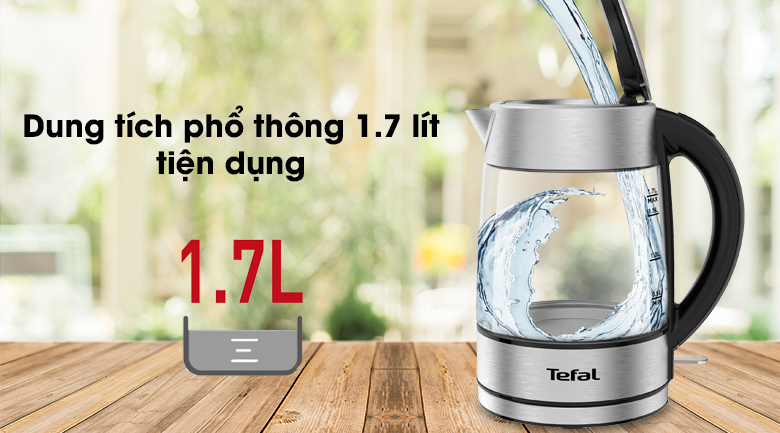 Dung tích 1.7 lít - Bình đun siêu tốc Tefal KI772D38