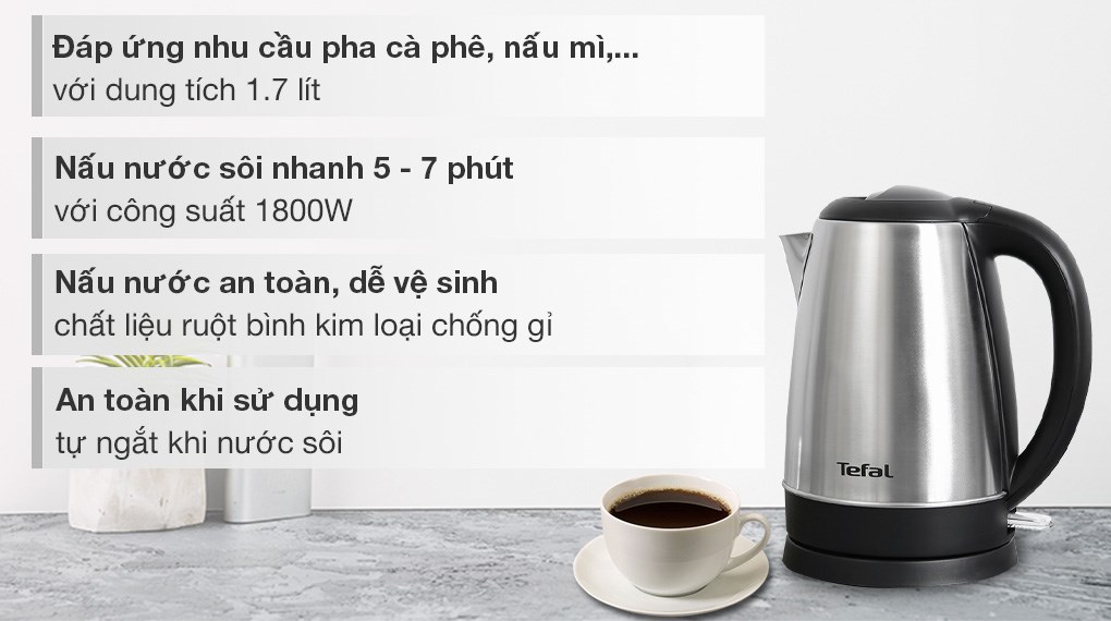Ấm đun siêu tốc Tefal 1.7 lít KI800D68 - 3