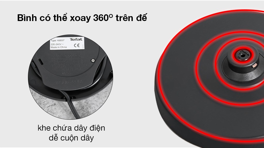 Bình đun siêu tốc Tefal 1.7 lít KI800D68