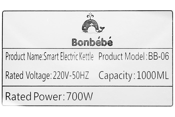 Bình đun nước pha sữa Bonbébé 1 lít BB-06 Màu Trắng