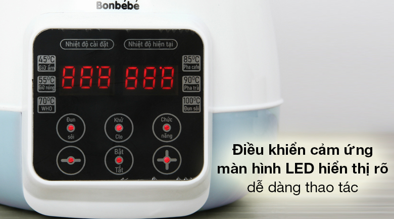 Bình đun nước pha sữa Bonbébé 1.2 lít BB-41 - Trang bị bảng điều khiển cảm ứng