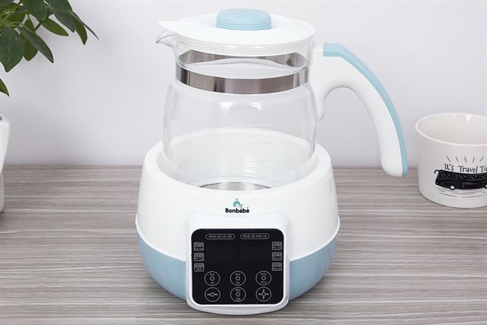 Bình đun nước pha sữa Bonbébé 1.2 lít BB-41 Màu Trắng - Xanh