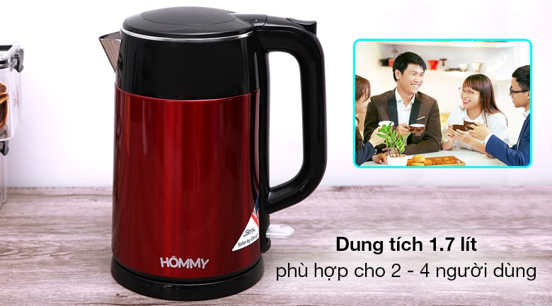 Bình đun siêu tốc Hommy 1.7 lít HB-3251