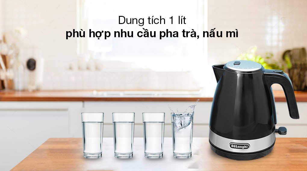 Bình đun siêu tốc Delonghi 1 lít KBLA2000.BK