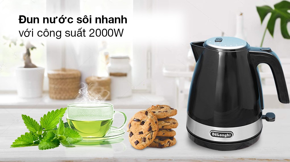 Bình đun siêu tốc Delonghi 1 lít KBLA2000.BK