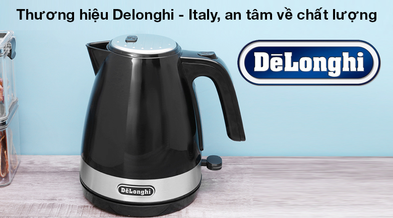 Ấm đun siêu tốc Delonghi 1 lít KBLA2000.BK - Delonghi KBLA2000.BK đến từ thương hiệu Delonghi nổi tiếng của Italy