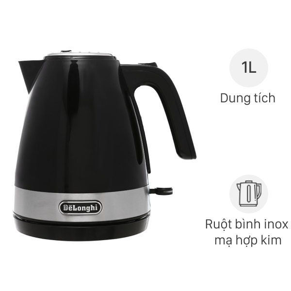 Bình đun siêu tốc Delonghi 1 lít KBLA2000.BK