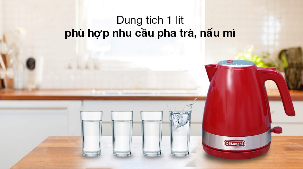 Bình đun siêu tốc Delonghi 1 lít KBLA2000.R