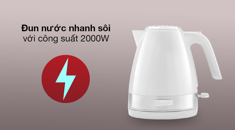 Đun sôi nhanh - Bình đun siêu tốc Delonghi KBLA2000.W