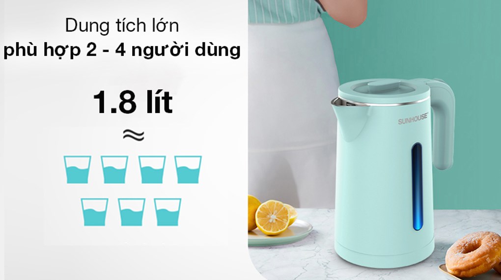 Bình đun siêu tốc Sunhouse 1.8 lít SHD1351
