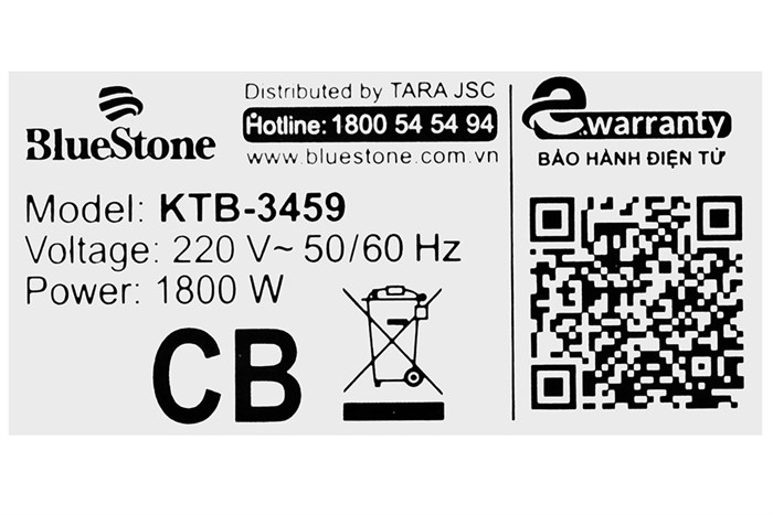 Bình đun siêu tốc BlueStone 1.7 lít KTB-3459 Màu Nâu nhạt