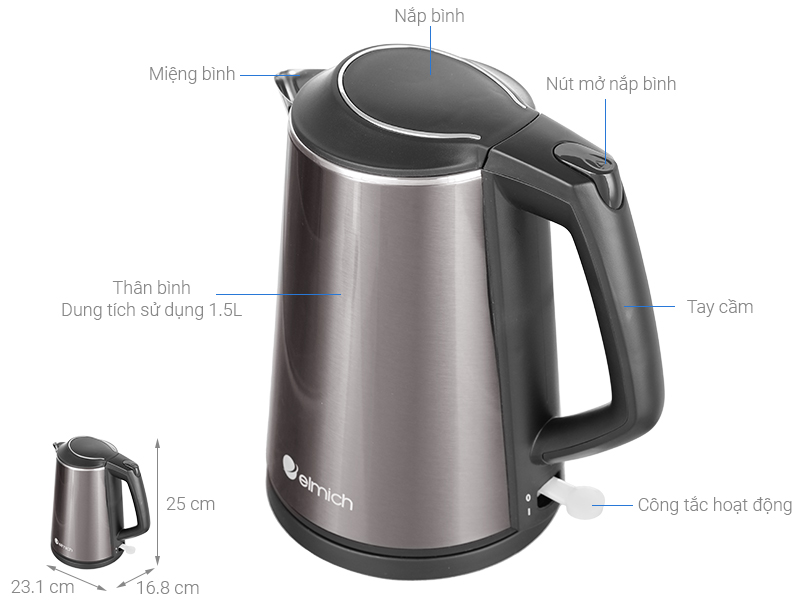 Ấm đun siêu tốc Elmich 1.5 lít KEE-1785