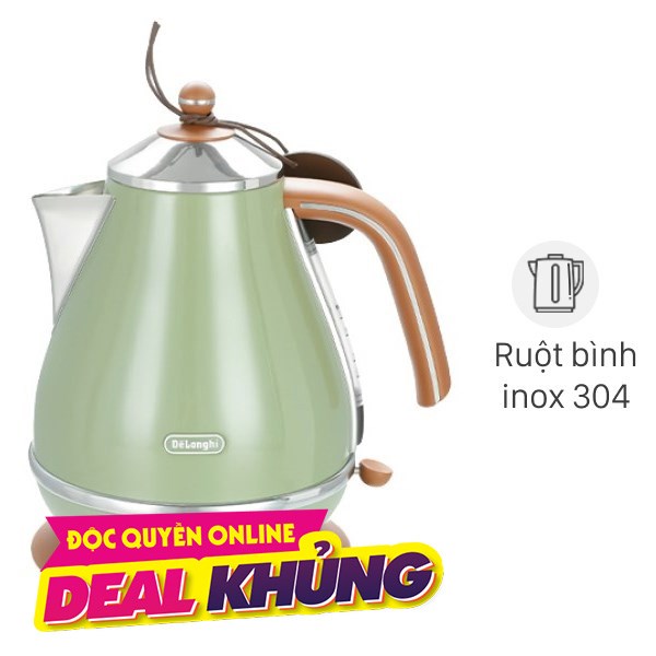 Ấm đun siêu tốc Delonghi 1.7 lít KBOV2001.GR