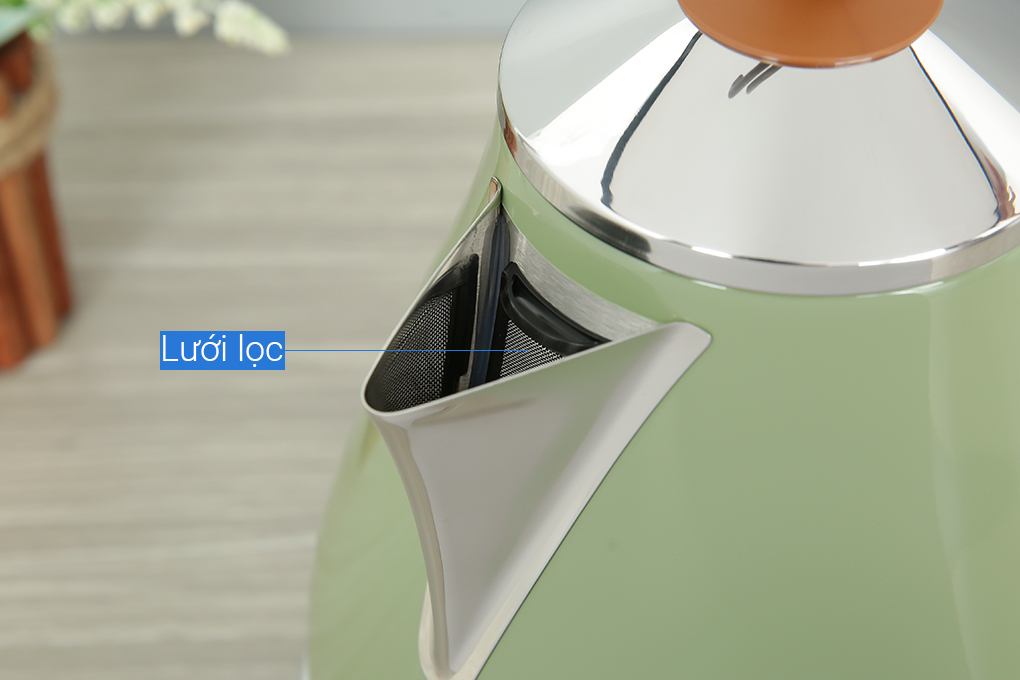Bình đun siêu tốc Delonghi 1.7 lít KBOV2001.GR Màu Xanh rêu