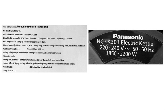 Bình đun siêu tốc Panasonic 1.7 lít NC-K301SRA Màu Inox