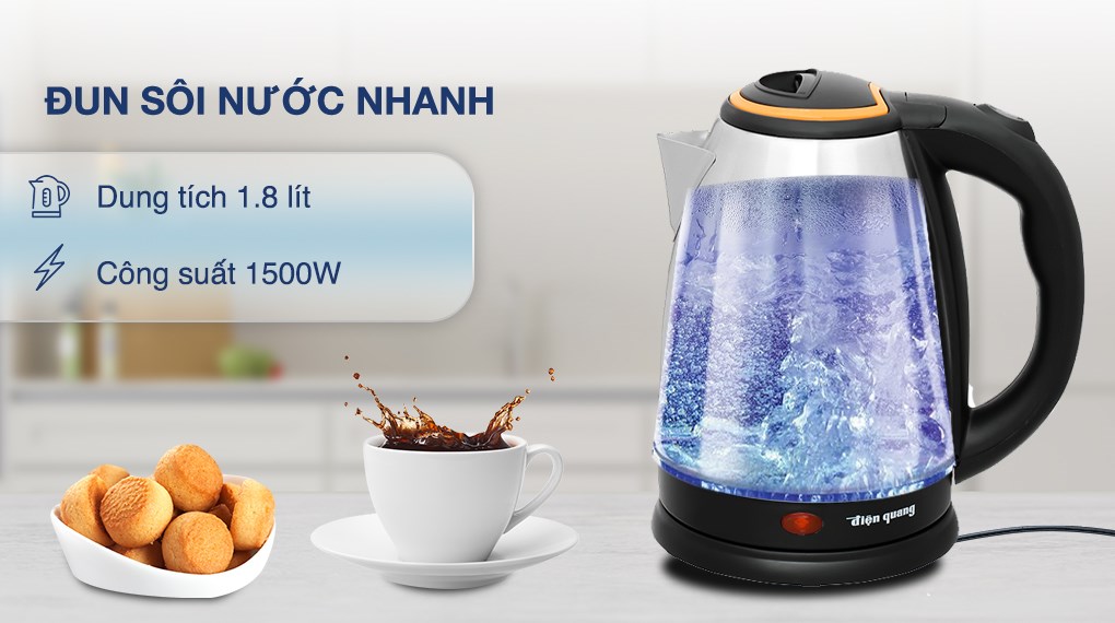Bình đun siêu tốc Điện Quang 1.8 lít ĐQ EKT06 1518 BL