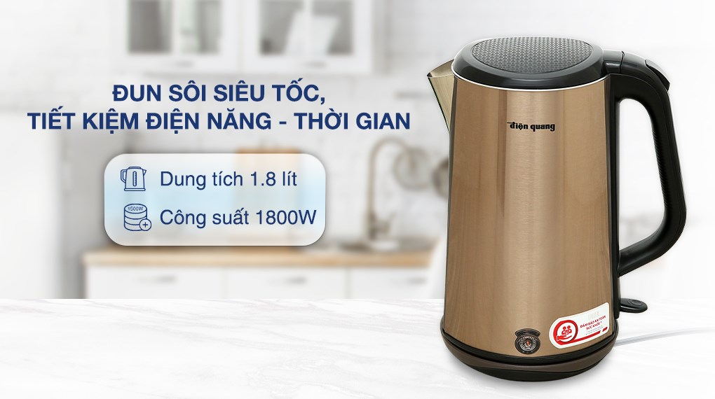 Bình đun siêu tốc Điện Quang 1.8 lít ĐQ EKT08 1818 GO