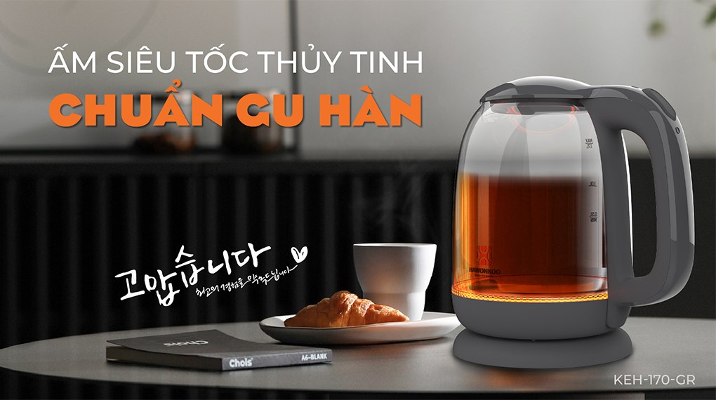 Ấm đun siêu tốc Hawonkoo 1.7 lít KEH-170-GR